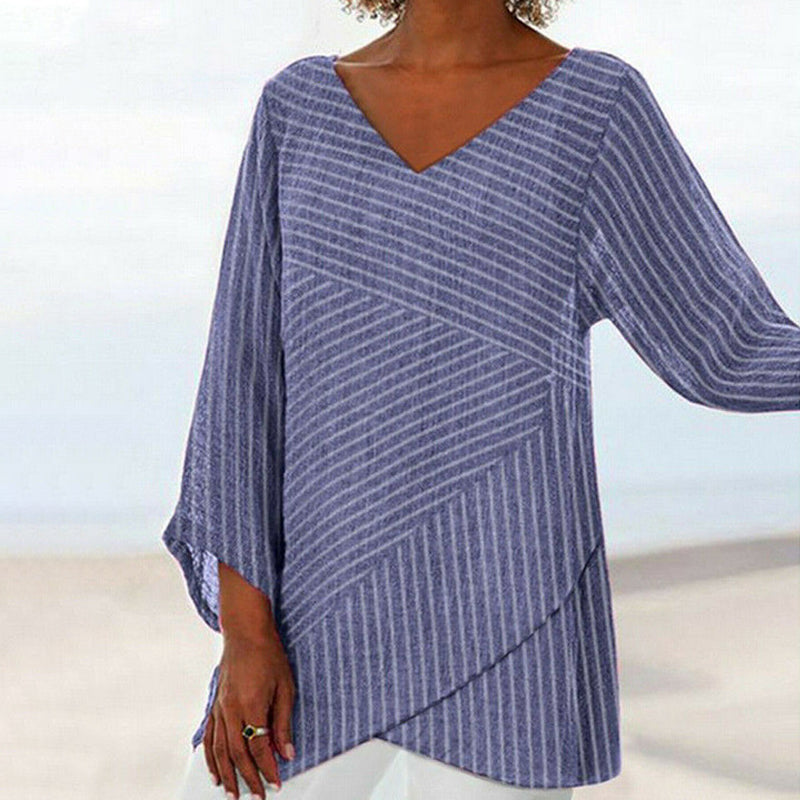 Serenya - Draped Stripe Top