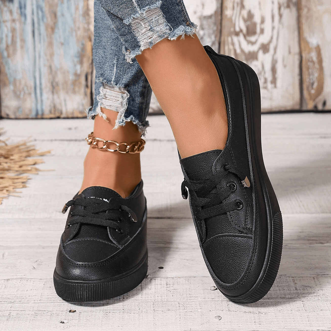 Lace-Up Flat Orthopedic Shoes