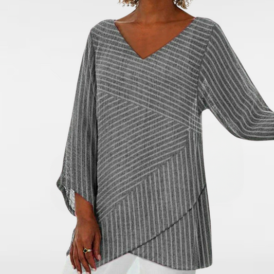 Serenya - Draped Stripe Top