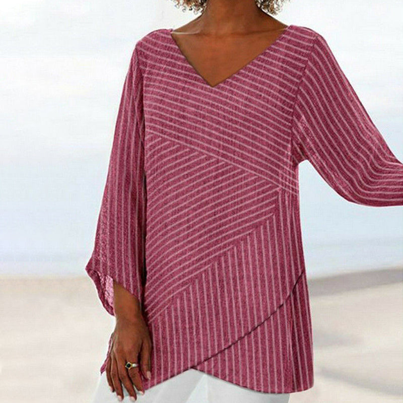 Serenya - Draped Stripe Top