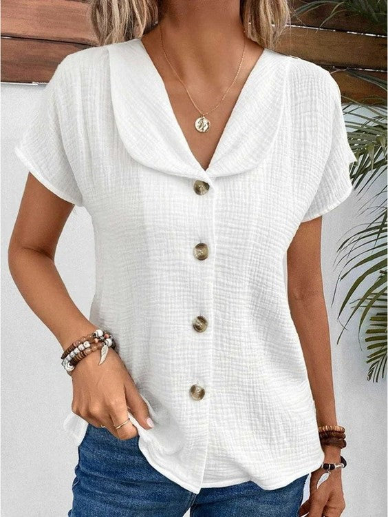 Maya | Stylish Top with Collar and Buttons