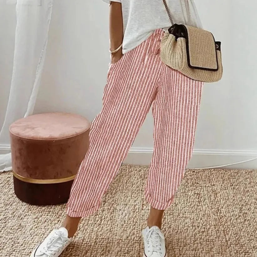Hazel | Elastic Waist Drawstring Casual Pants