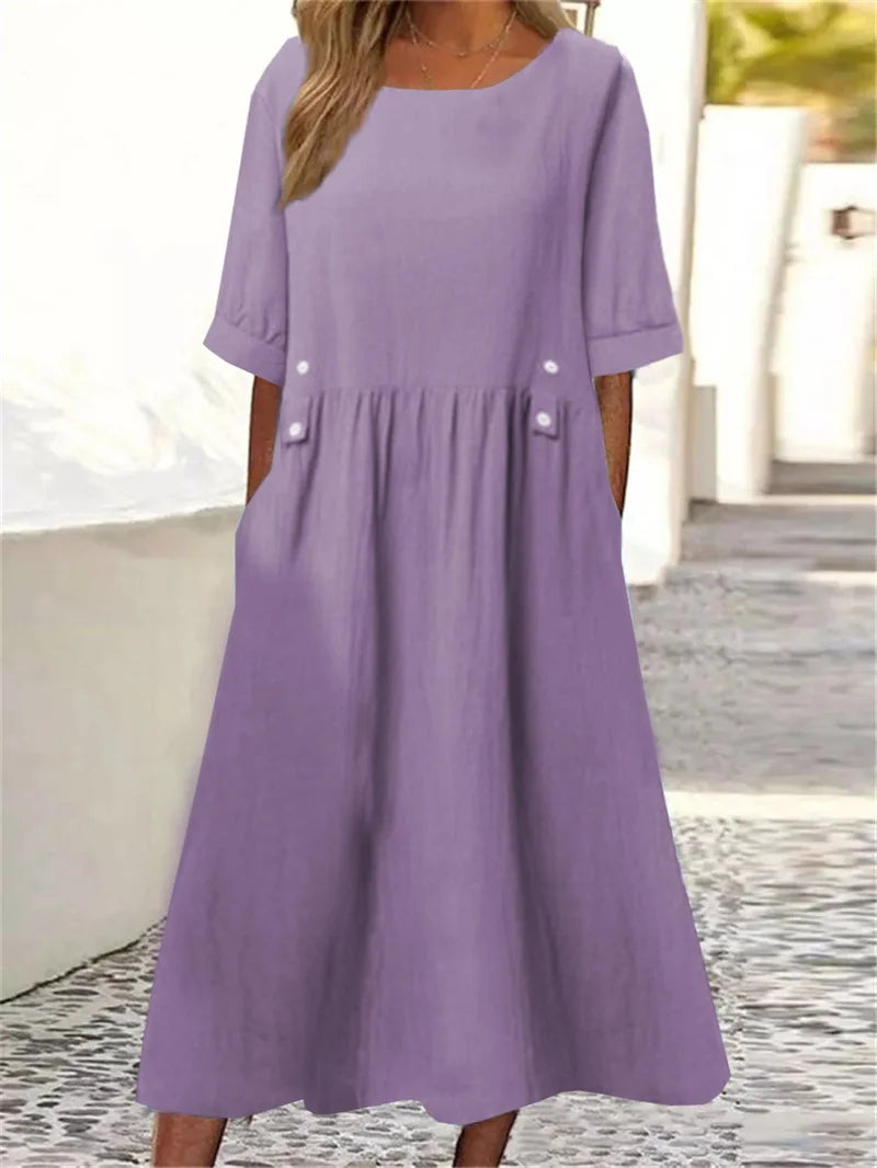 Laura | Comfortable Cotton Linen Dress