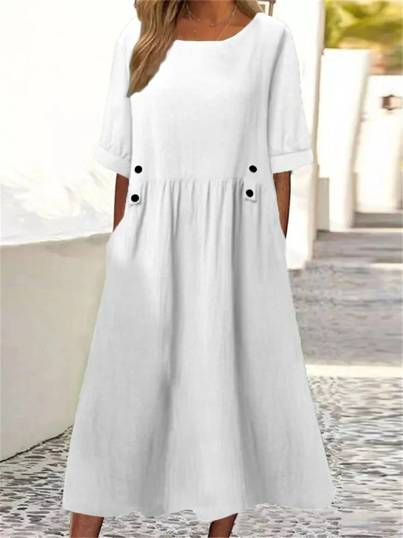 Laura | Comfortable Cotton Linen Dress