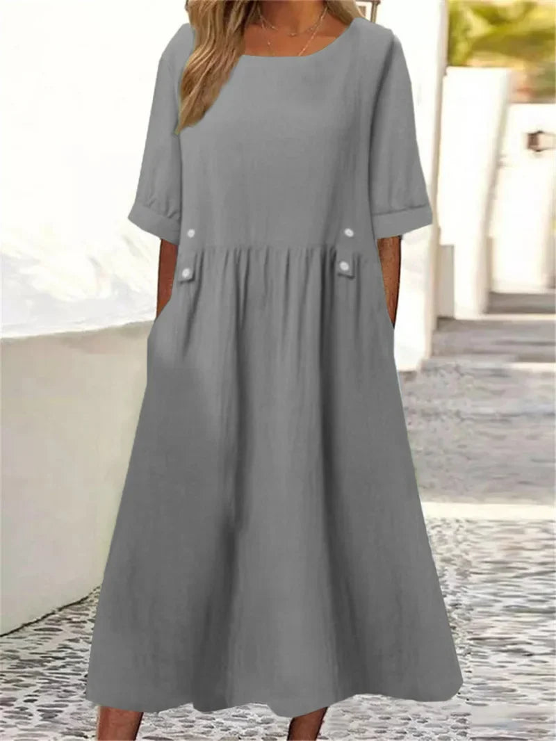 Laura | Comfortable Cotton Linen Dress