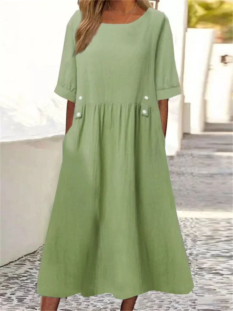 Laura | Comfortable Cotton Linen Dress