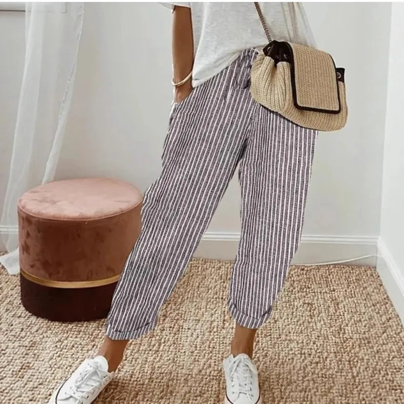 Hazel | Elastic Waist Drawstring Casual Pants