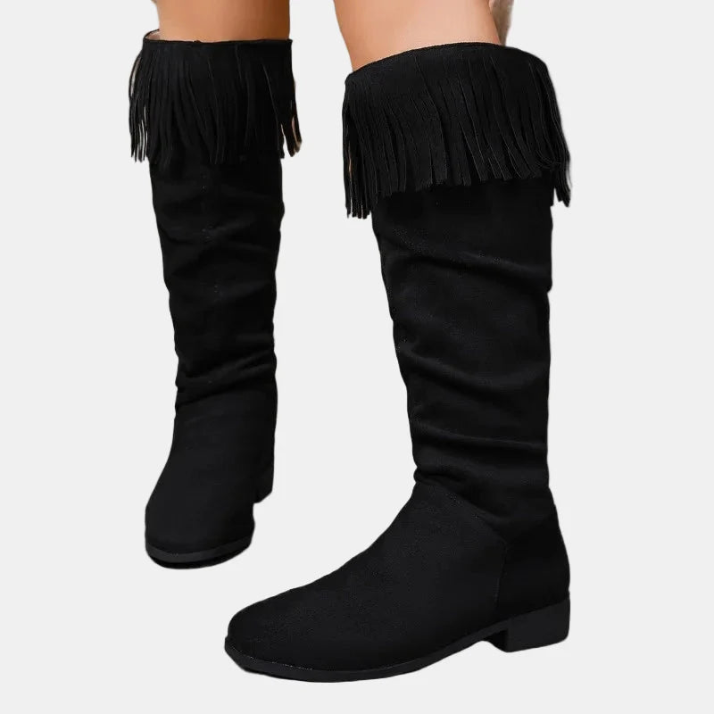 Calla | Knee-High Tassel Boots