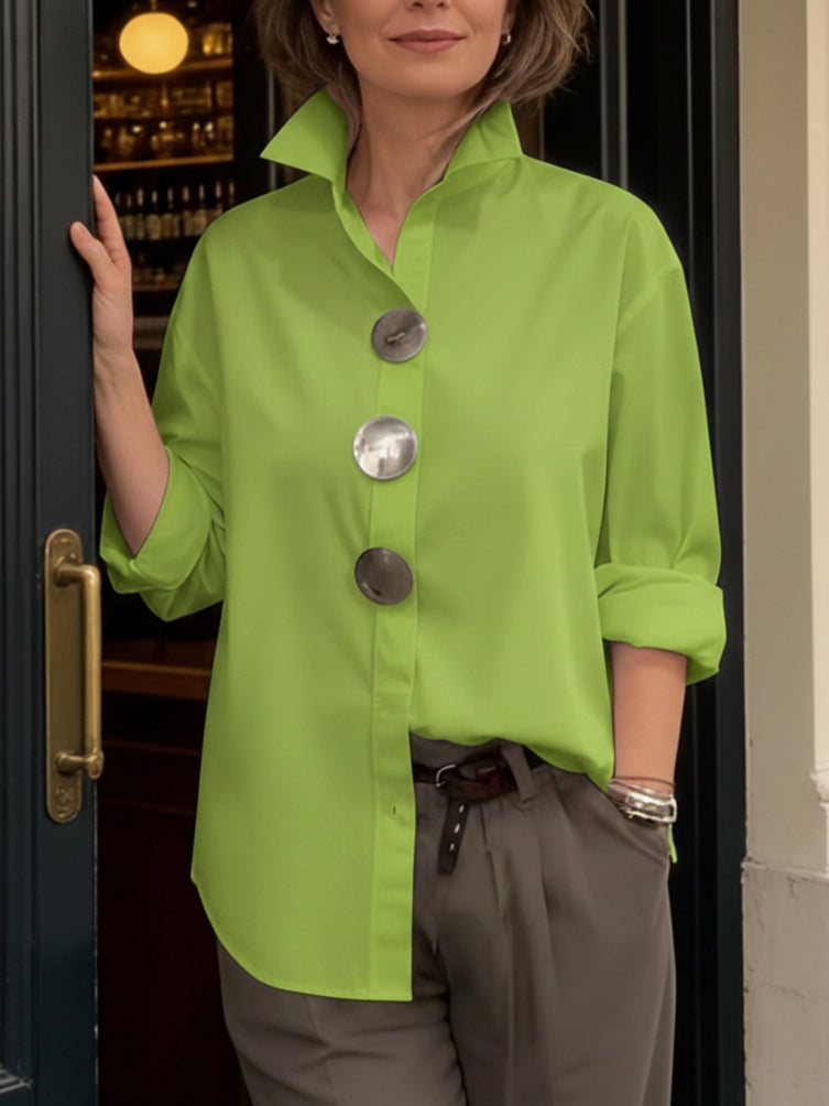 Rosalinda | Statement Button Stand Collar Blouse