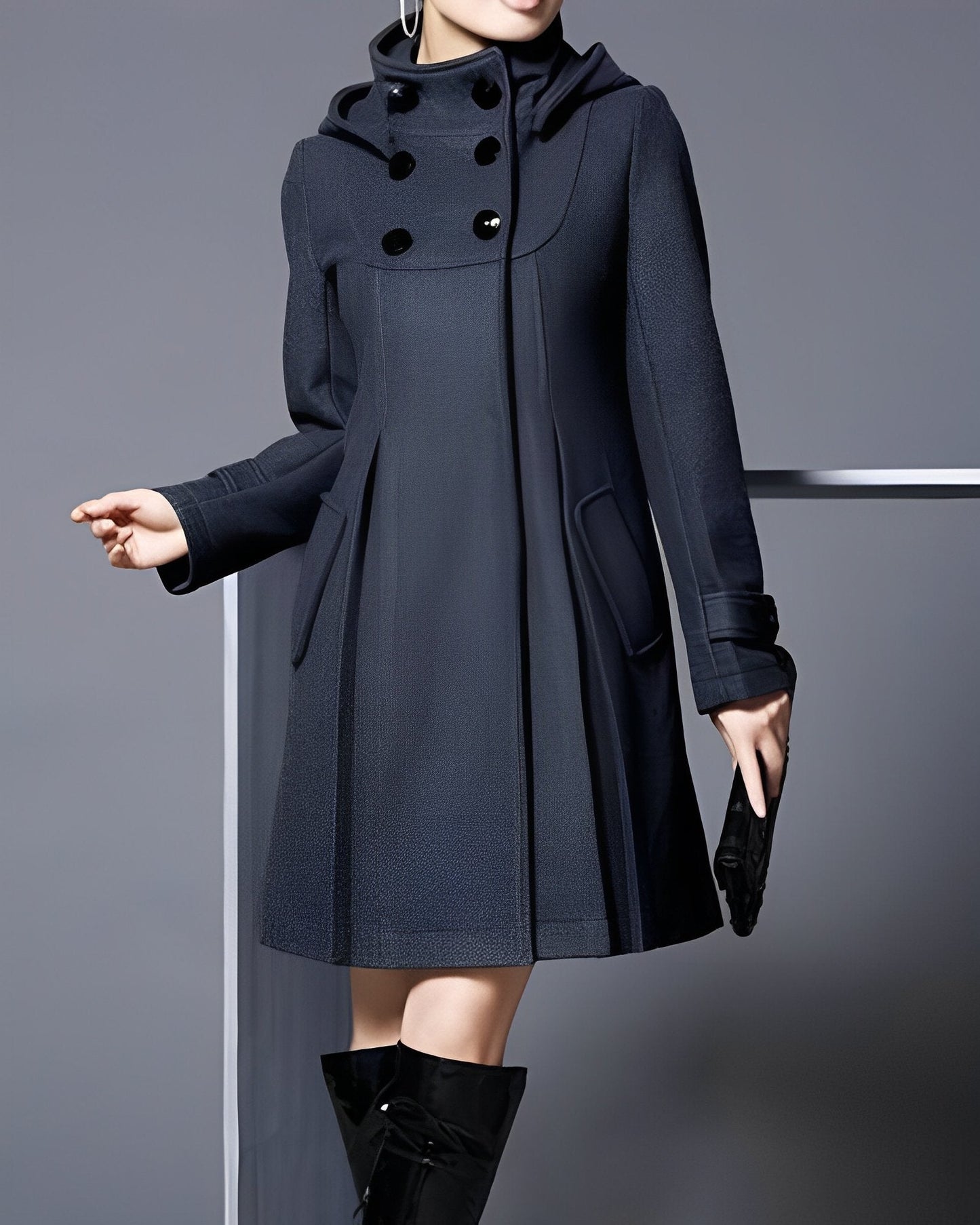 Harper | Elegant Hooded Scarf Coat