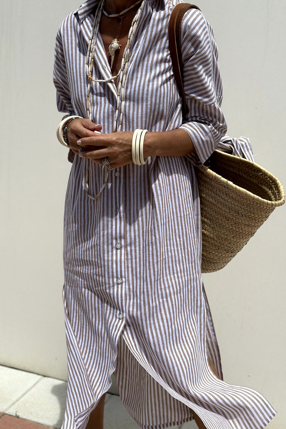 Relaxed Button-Down Beach Dress