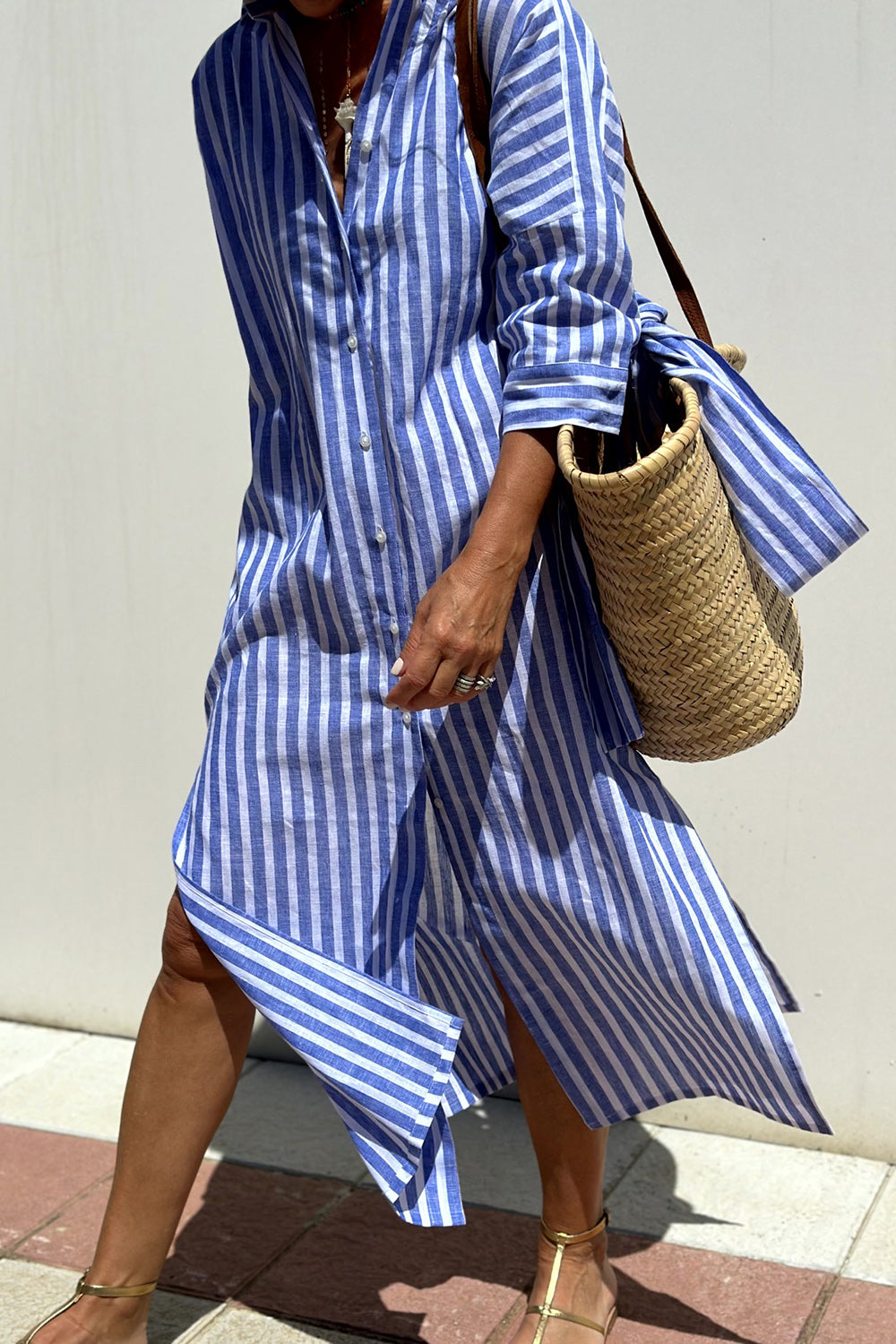 Relaxed Button-Down Beach Dress