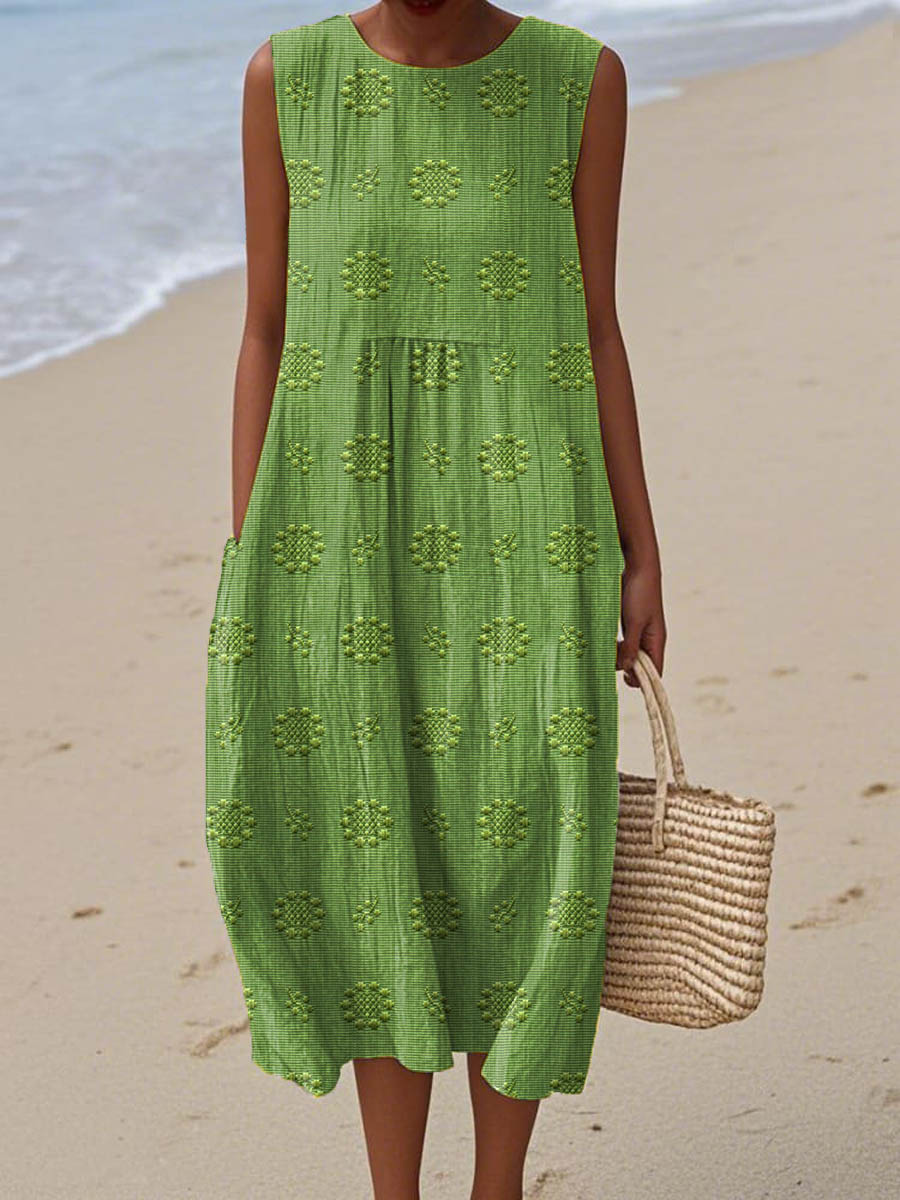 Elegant Sleeveless Midi Dress
