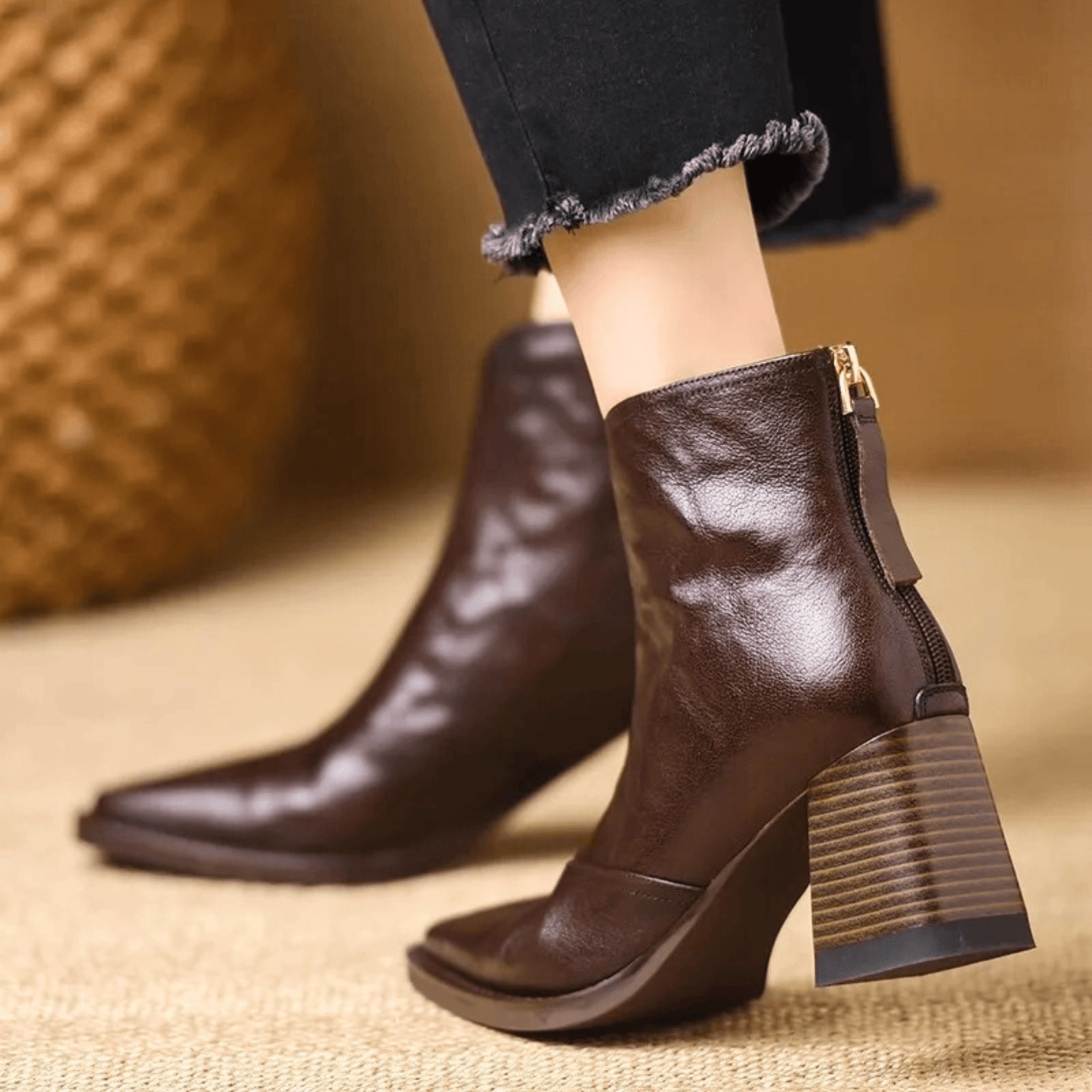Claudia | Luxury Mid-Heel Ankle Boots